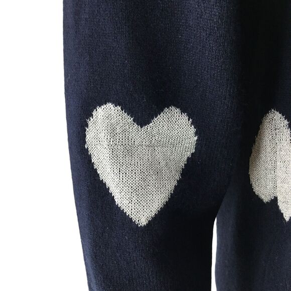Chinti & Parker Cashmere Wool Sweater S Metallic Silver Hearts Girly Modern Luxe - Picture 8 of 15